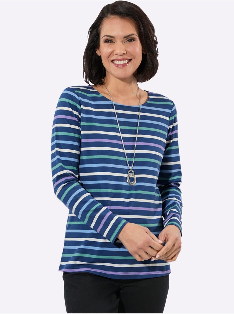 T-shirt imprimé 95% coton - taille standard - witt Bleu jean - Kiabi