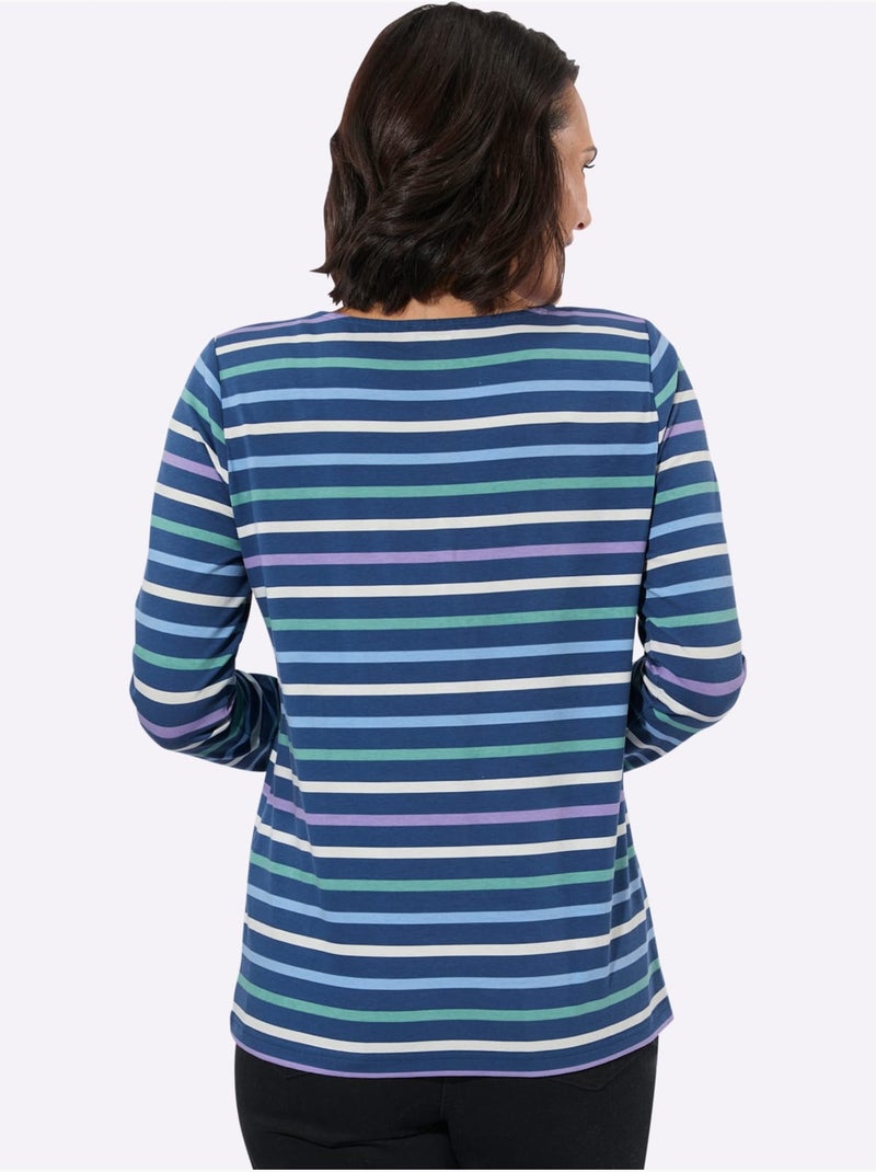 T-shirt imprimé 95% coton - taille standard - witt Bleu jean - Kiabi