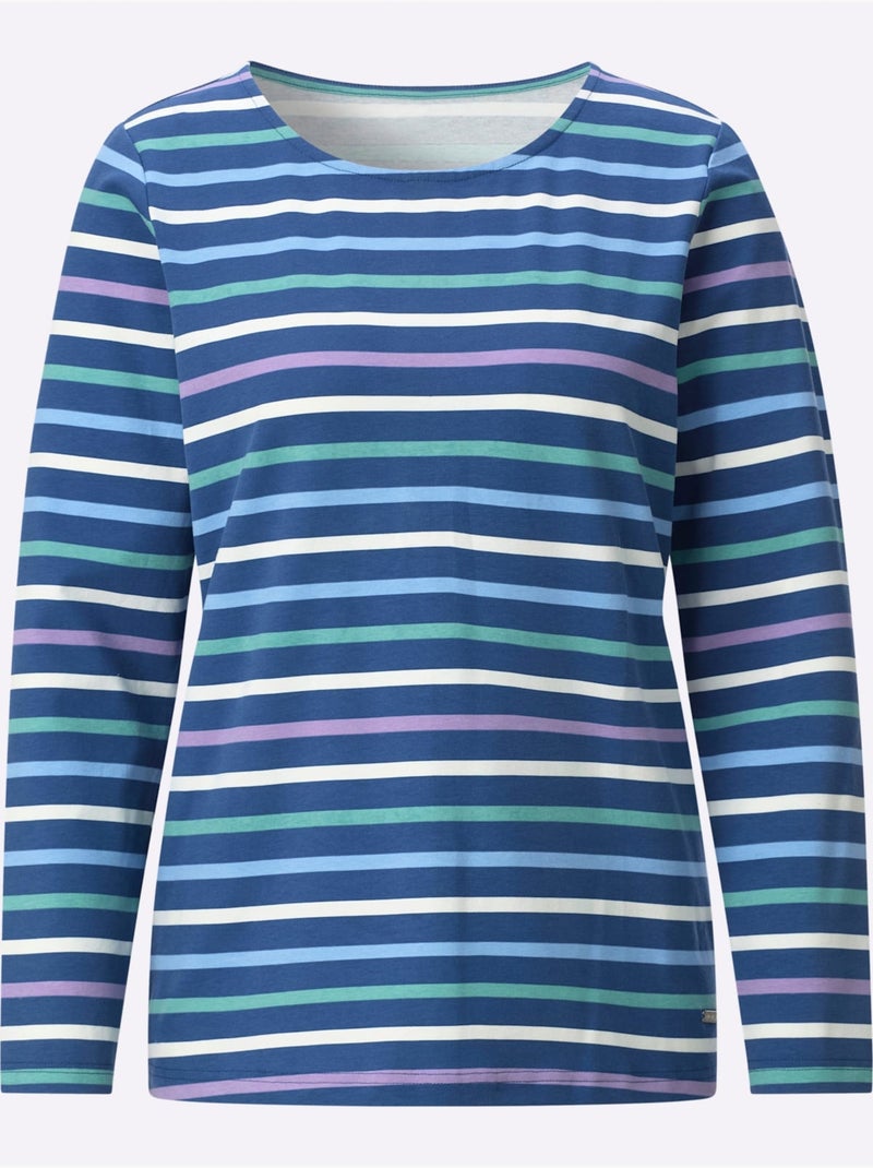 T-shirt imprimé 95% coton - taille standard - witt Bleu jean - Kiabi