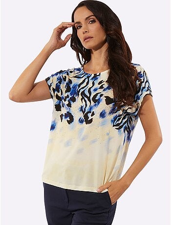 T-shirt Imprimé 95% Lyocell (tencel) - Taille Standard - Helline