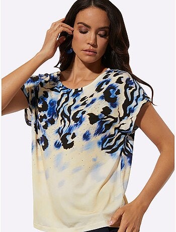 T-shirt Imprimé 95% Lyocell (tencel) - Taille Standard - Helline