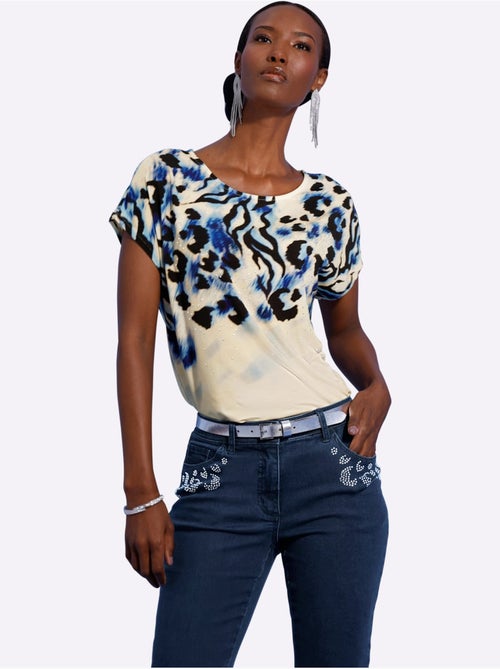 T-shirt Imprimé 95% Lyocell (tencel) - Taille Standard - helline - Kiabi