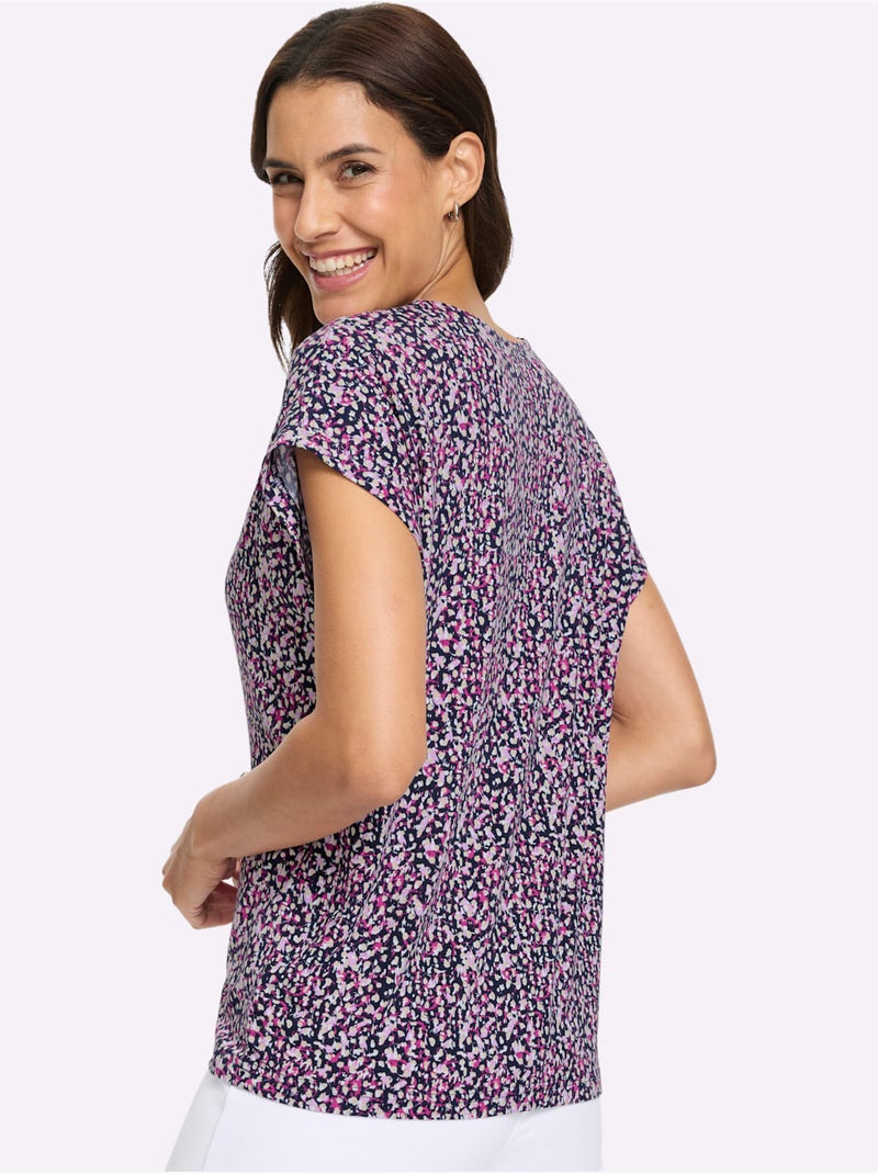 T-shirt Imprimé 95% Viscose (ecovero) - Taille Standard - Witt Bleu Rose - Kiabi