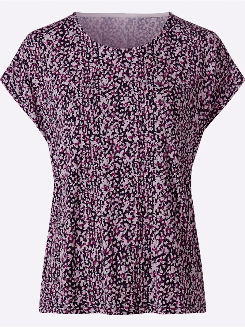 T-shirt Imprimé 95% Viscose (ecovero) - Taille Standard - Witt Bleu Rose - Kiabi