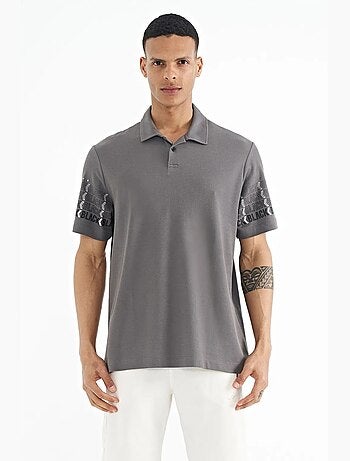 T-shirt imprimé à col polo tommy