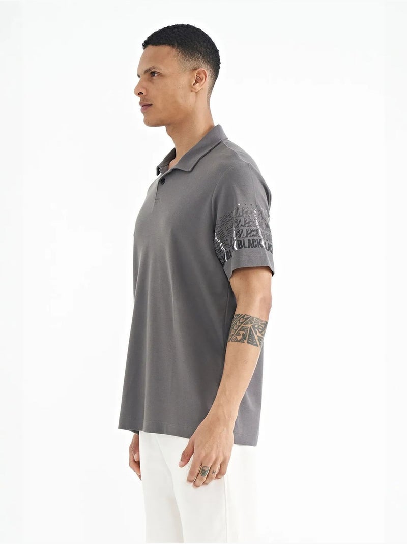 T-shirt imprimé à col polo tommy Gris Noir - Kiabi
