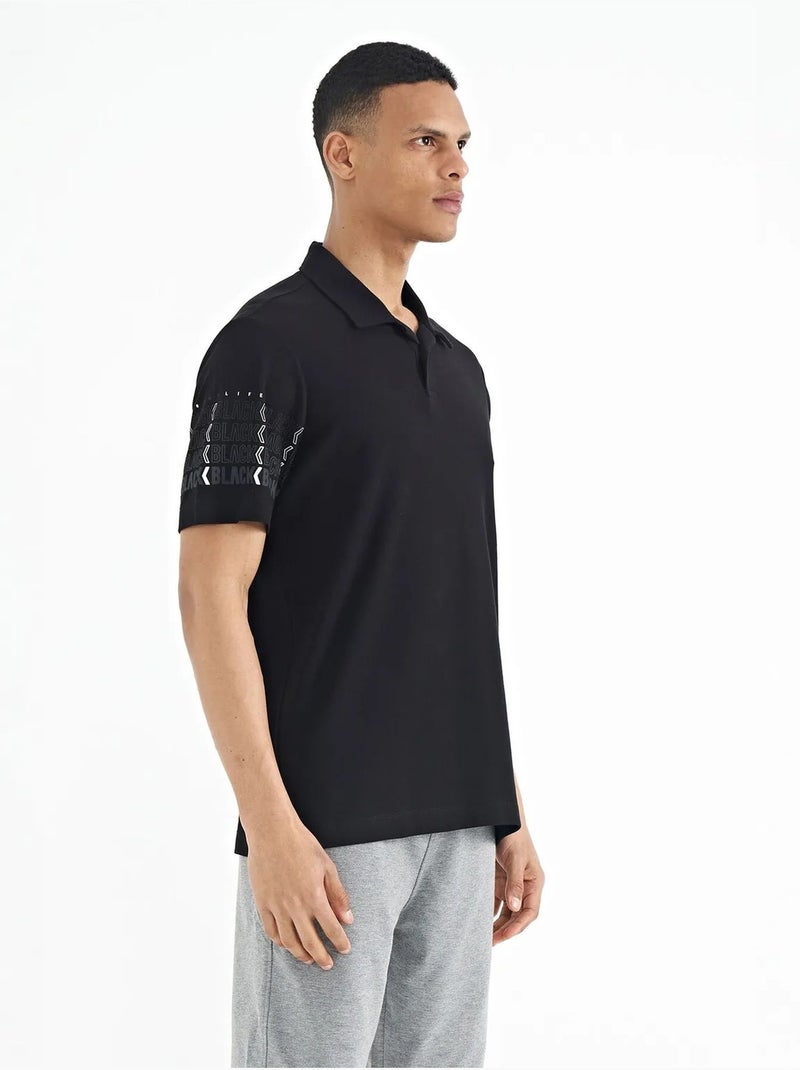 T-shirt imprimé à col polo tommy Noir - Kiabi