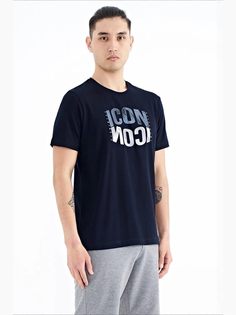 T-shirt imprimé à col rond avec patch tommy Bleu marine - Kiabi