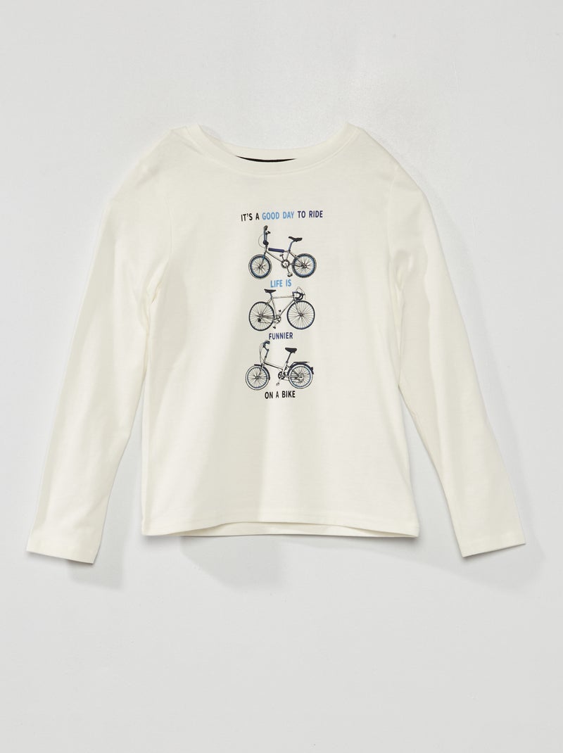 T-shirt imprimé à col rond Blanc - Kiabi