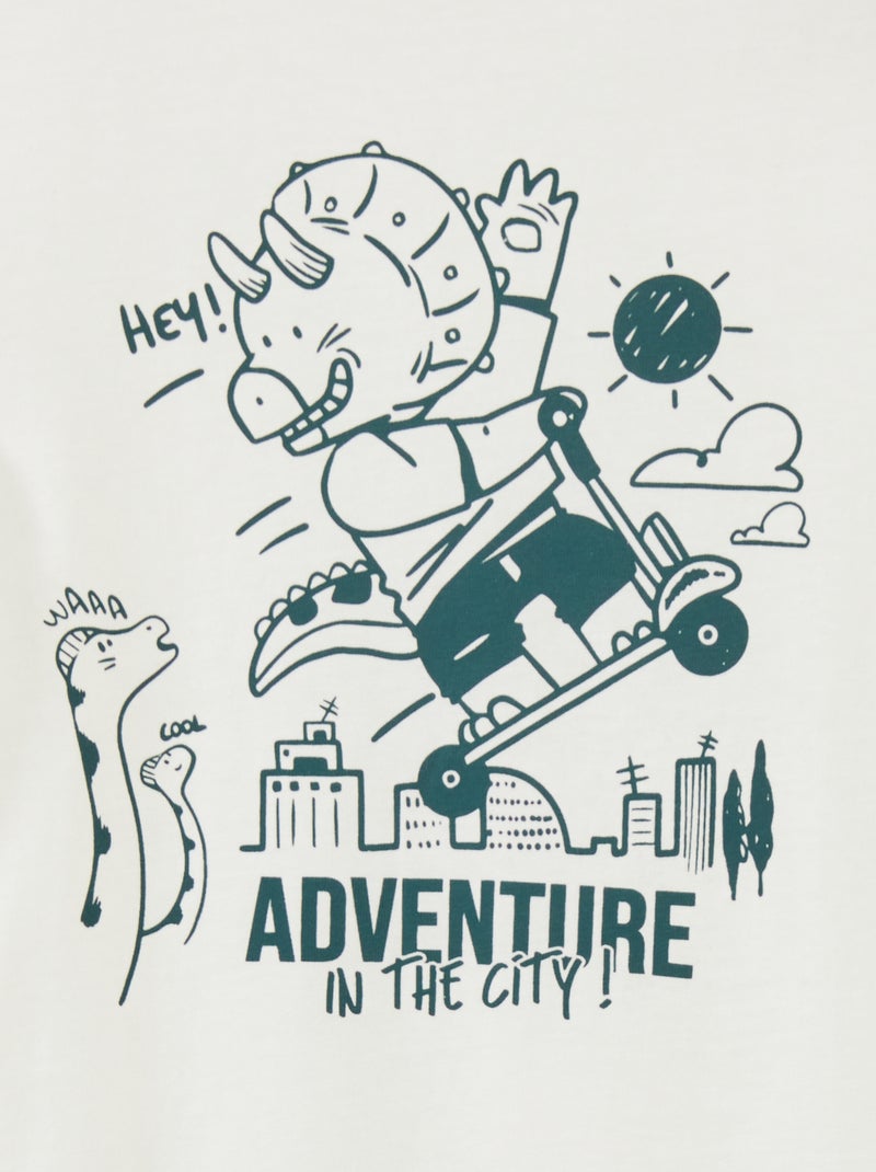 T-shirt imprimé à col rond Blanc - Kiabi