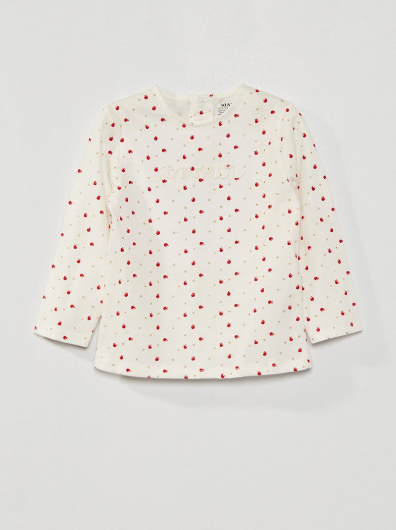 T-shirt imprimé à col rond Blanc - Kiabi