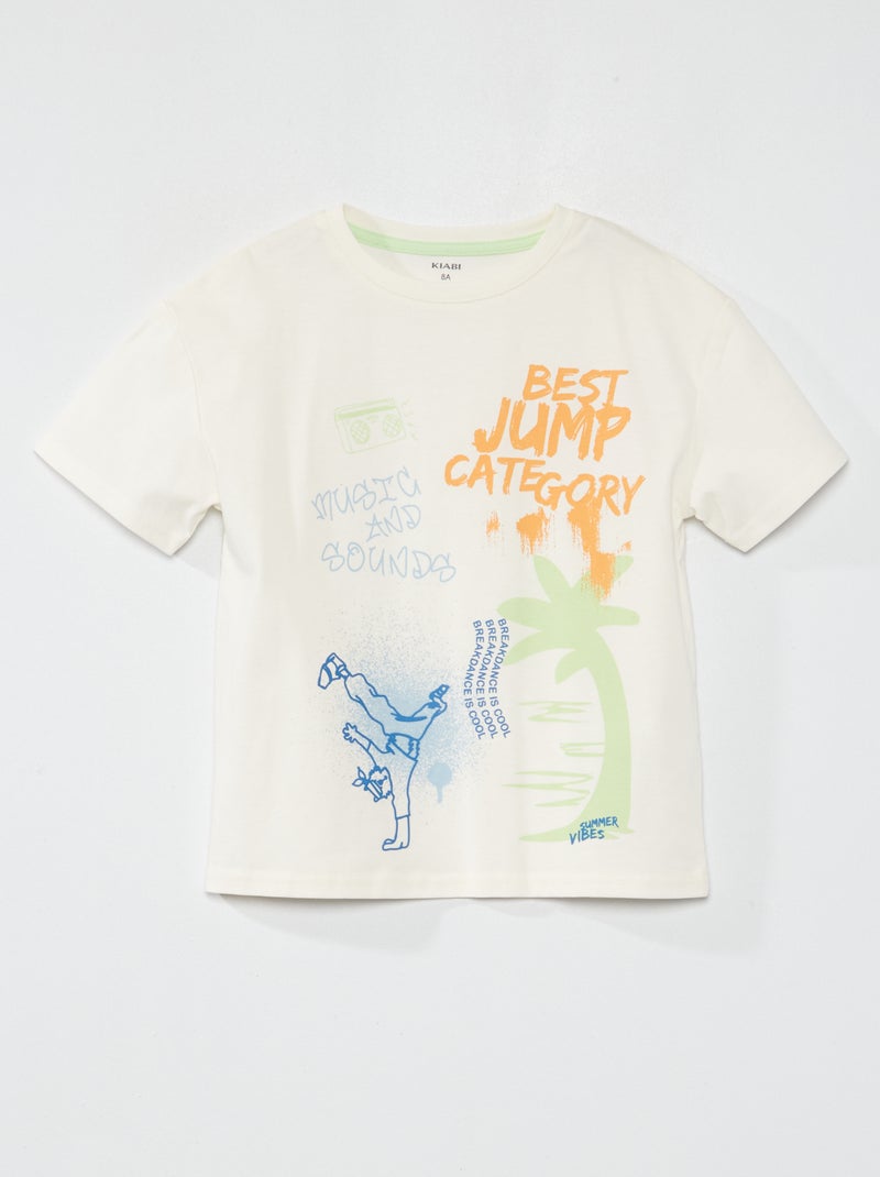 T-shirt imprimé à col rond Blanc - Kiabi