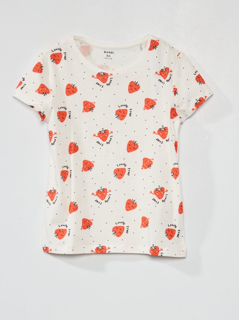 T-shirt imprimé à col rond Blanc - Kiabi