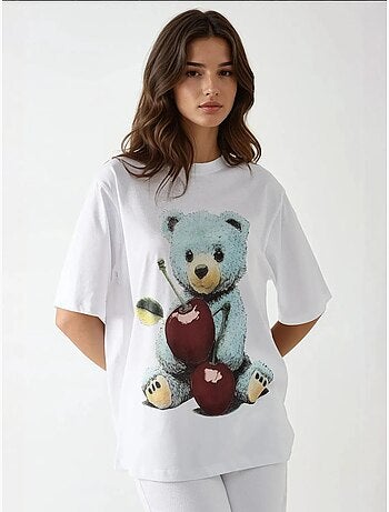 T-shirt imprimé à col rond surdimensionné hiccup