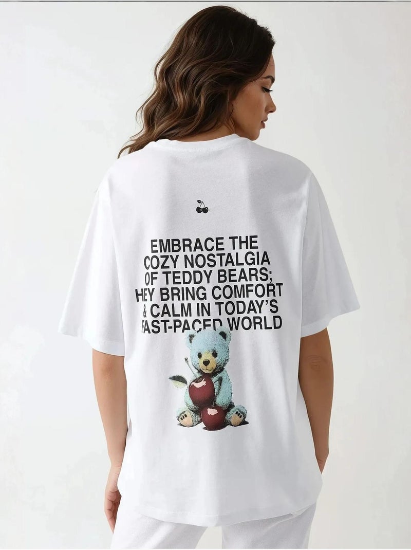 T-shirt imprimé à col rond surdimensionné hiccup Blanc - Kiabi
