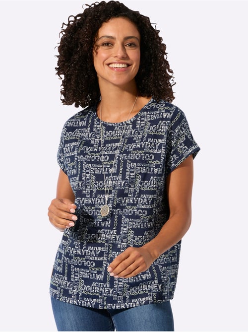 T-shirt imprimé à encolure ronde et mancherons décontractés - Taille standard - Witt - Kiabi T-shirt imprimé à encolure ronde et mancherons décontractés - Taille standard - Witt - Kiabi