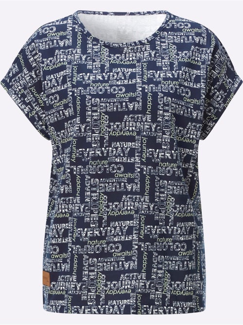 T-shirt imprimé à encolure ronde et mancherons décontractés - Taille standard - Witt - Kiabi T-shirt imprimé à encolure ronde et mancherons décontractés - Taille standard - Witt - Kiabi