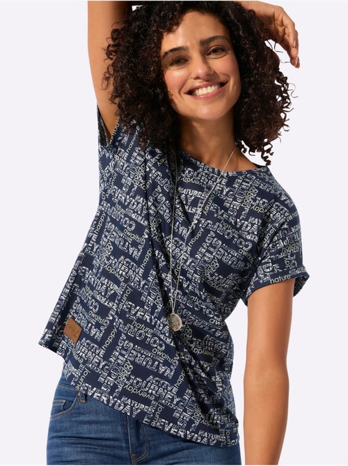 T-shirt imprimé à encolure ronde et mancherons décontractés - Taille standard - Witt - Kiabi T-shirt imprimé à encolure ronde et mancherons décontractés - Taille standard - Witt - Kiabi
