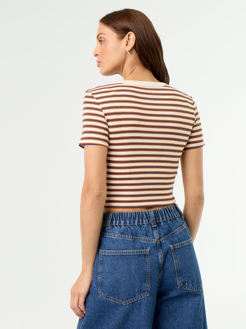 T-shirt imprimé à manches courtes à motif Blanc - Kiabi