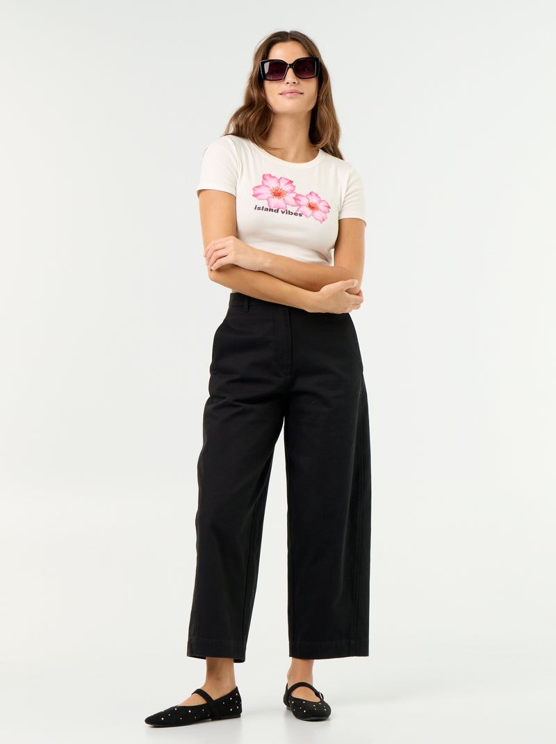 T-shirt imprimé à manches courtes à motif Blanc - Kiabi