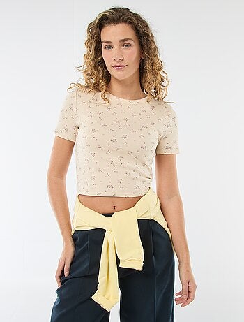 T-shirt imprimé à manches courtes à motif