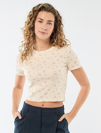 T-shirt imprimé à manches courtes à motif