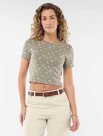 T-shirt imprimé à manches courtes à motif