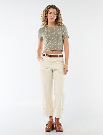 T-shirt imprimé à manches courtes à motif