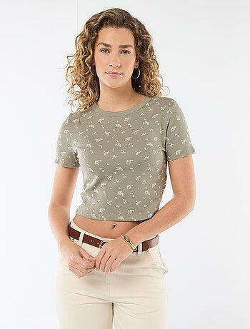 T-shirt imprimé à manches courtes à motif