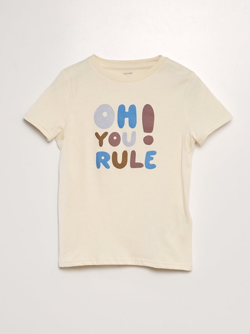 T-shirt imprimé à manches courtes Beige - Kiabi