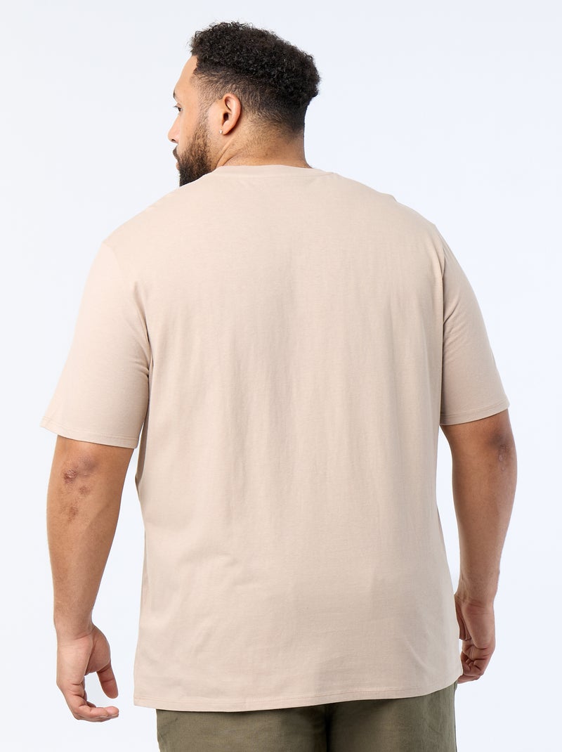 T-shirt imprimé à manches courtes Beige - Kiabi