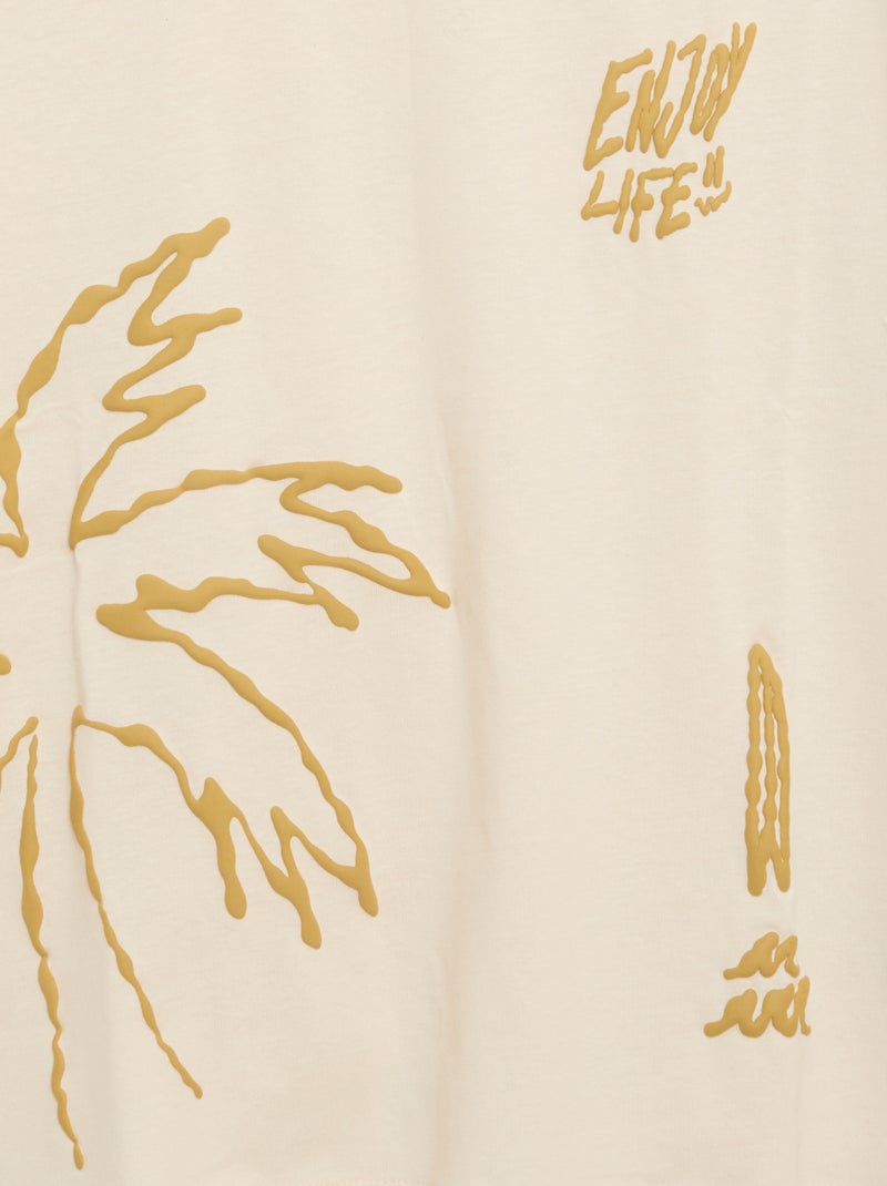 T-shirt imprimé à manches courtes Beige - Kiabi