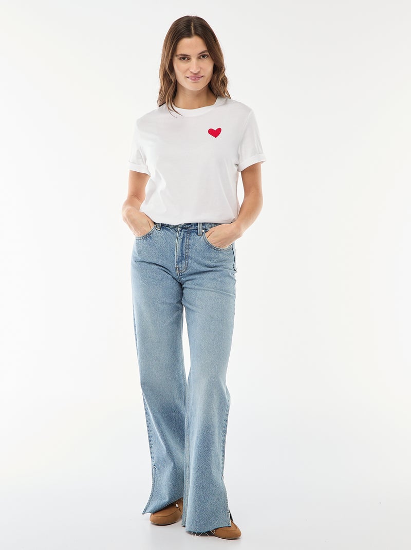 T-shirt imprimé à manches courtes Blanc - Kiabi