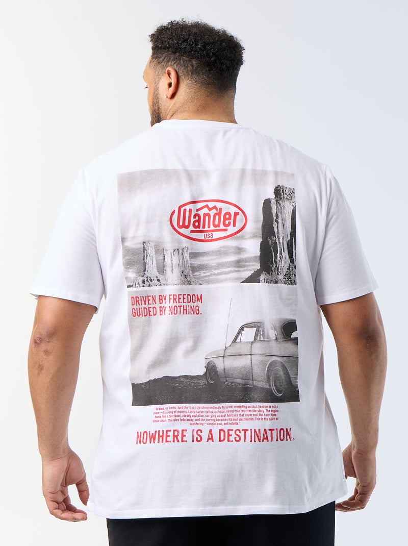 T-shirt imprimé à manches courtes Blanc - Kiabi