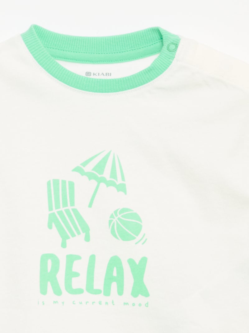 T-shirt imprimé à manches courtes Blanc - Kiabi