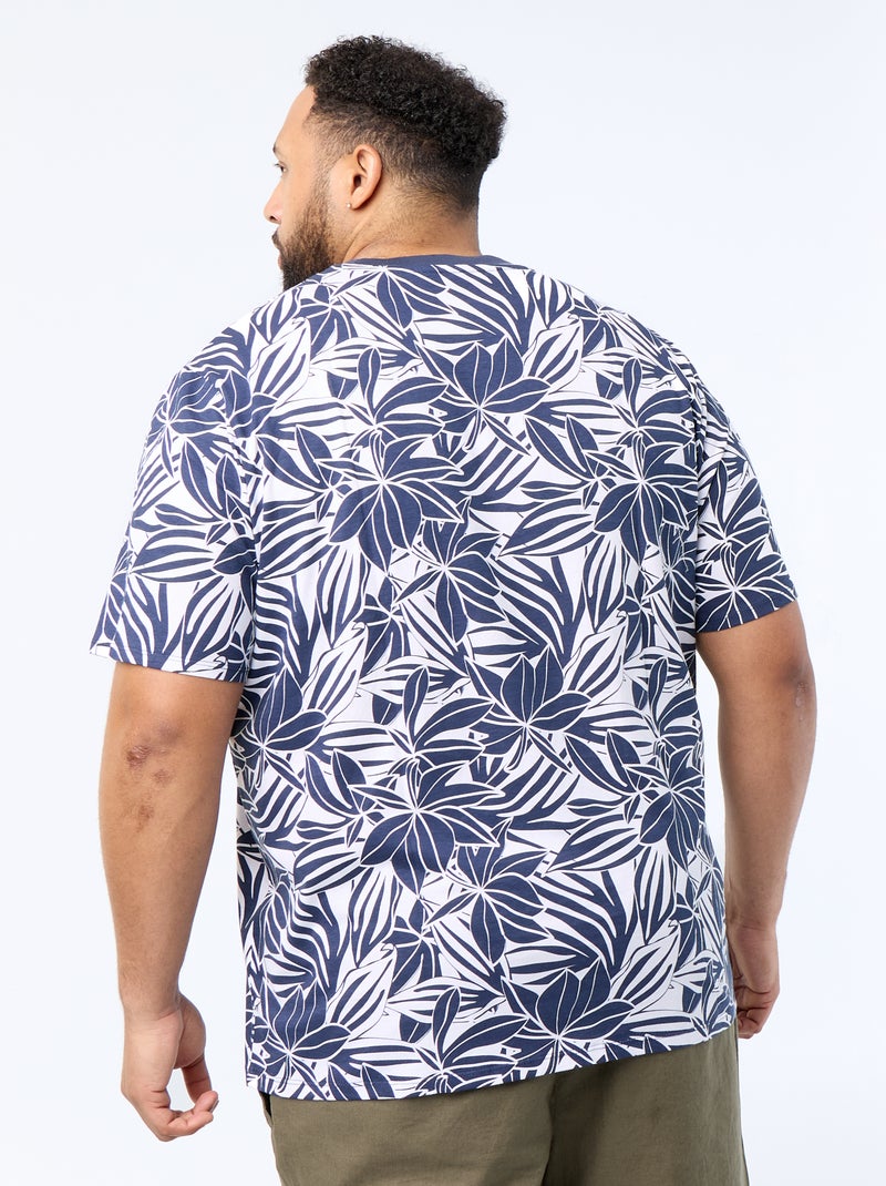 T-shirt imprimé à manches courtes Bleu - Kiabi