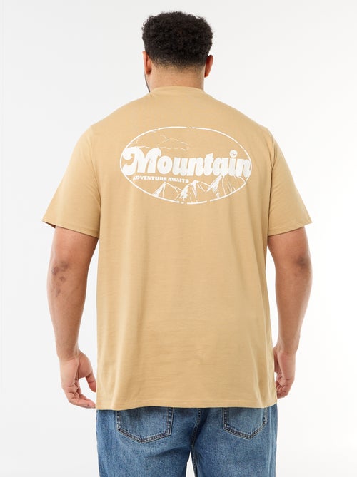 T-shirt imprimé à manches courtes et col rond - Kiabi