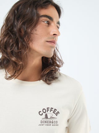 T-shirt imprimé à manches courtes et col rond