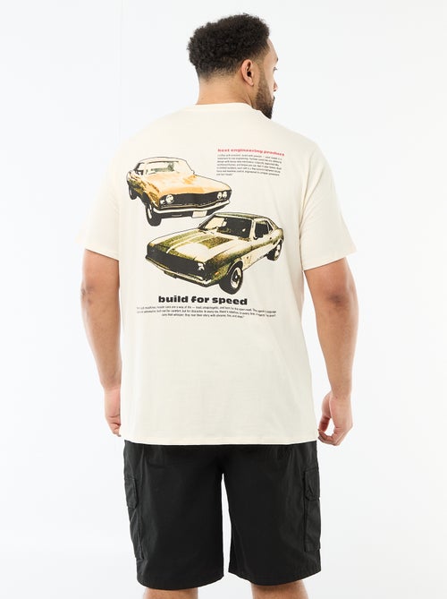 T-shirt imprimé à manches courtes et col rond - Kiabi