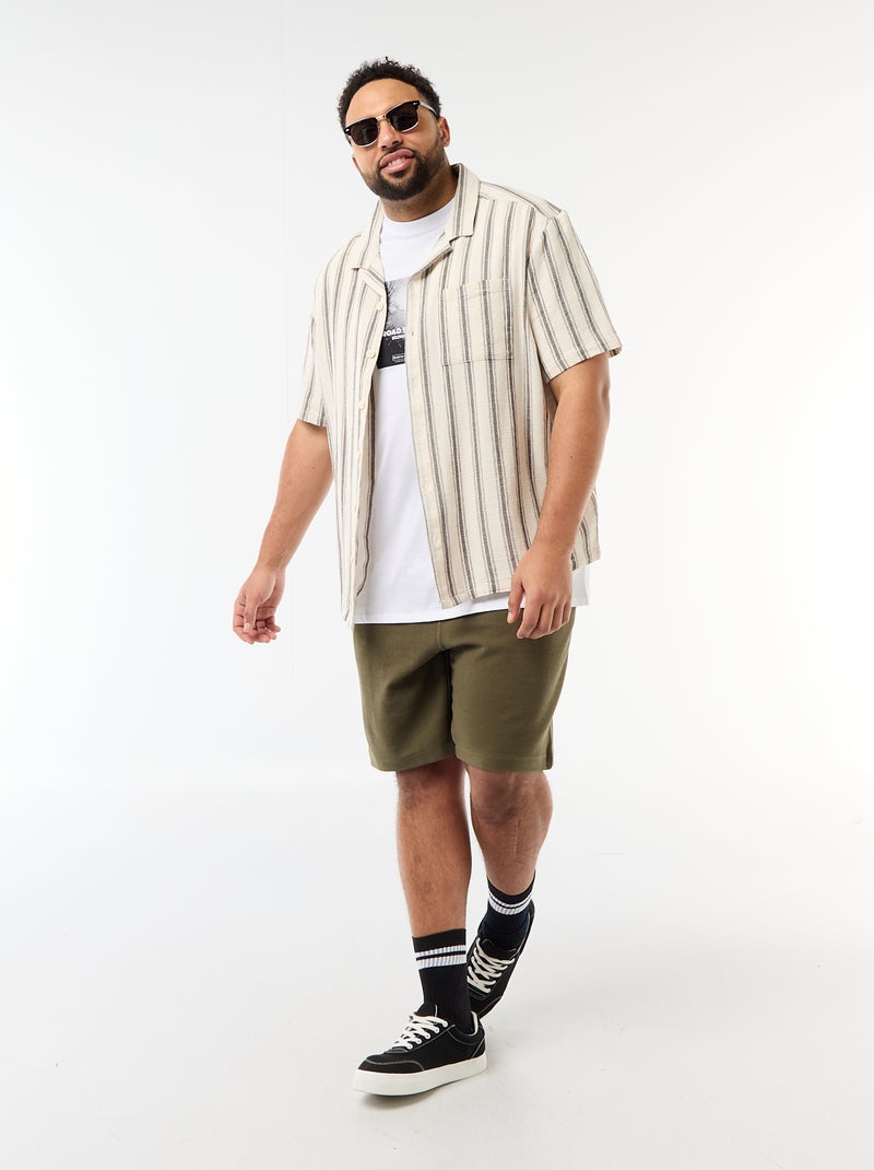 T-shirt imprimé à manches courtes et col rond Blanc - Kiabi