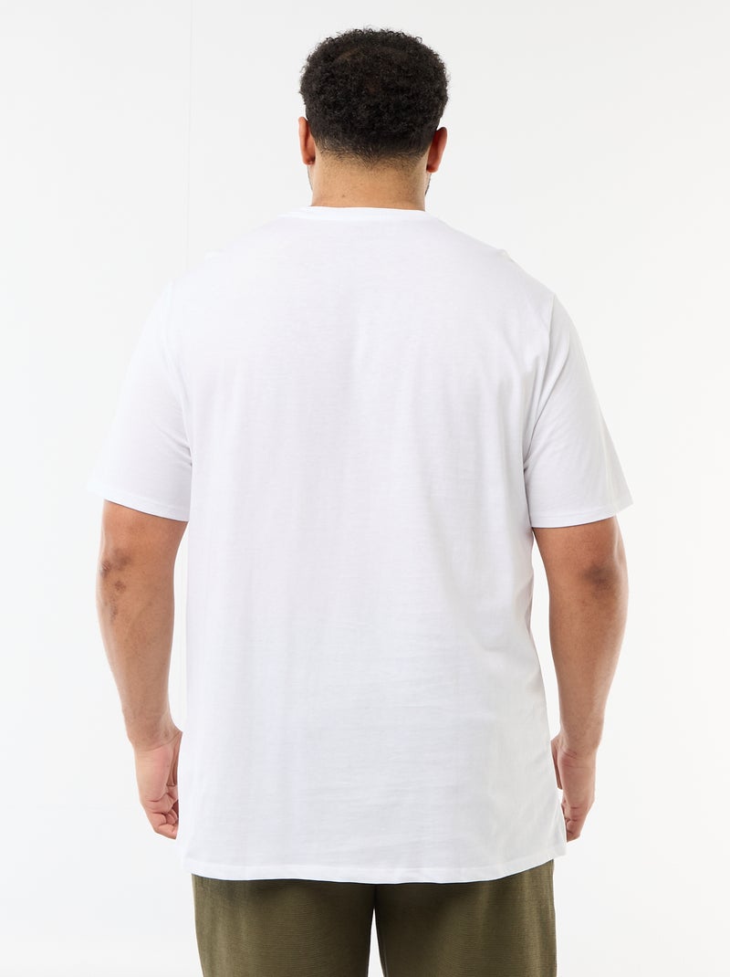 T-shirt imprimé à manches courtes et col rond Blanc - Kiabi