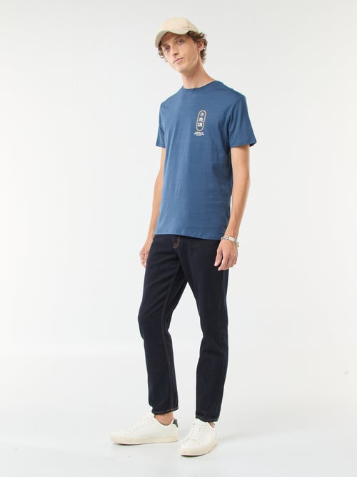 T-shirt imprimé à manches courtes et col rond - Kiabi