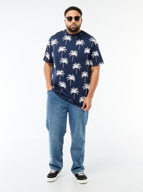 T-shirt imprimé à manches courtes et col rond - Kiabi