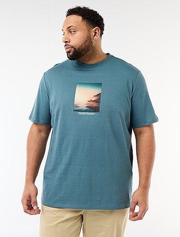 T-shirt imprimé à manches courtes et col rond