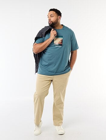 T-shirt imprimé à manches courtes et col rond