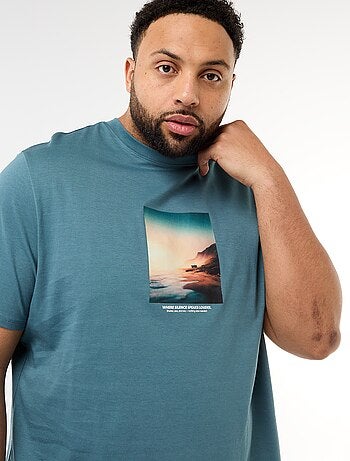 T-shirt imprimé à manches courtes et col rond