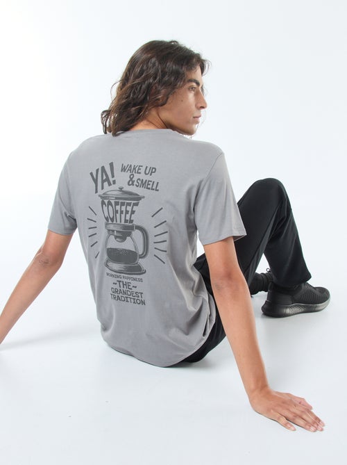 T-shirt imprimé à manches courtes et col rond - Kiabi