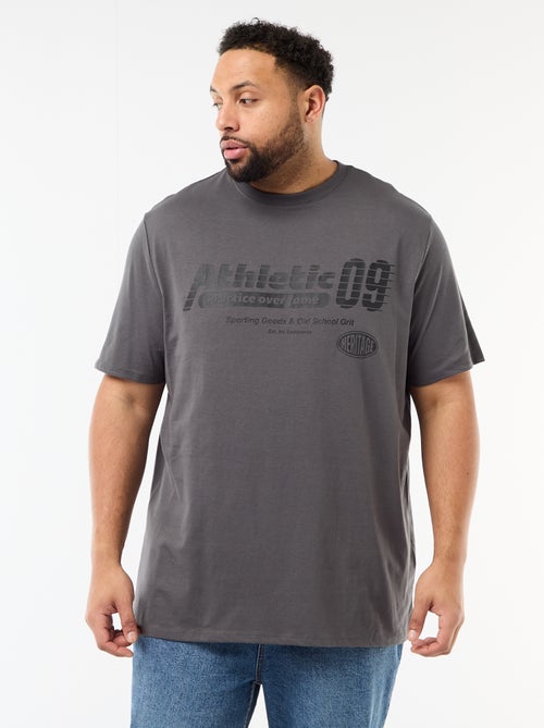 T-shirt imprimé à manches courtes et col rond - Kiabi