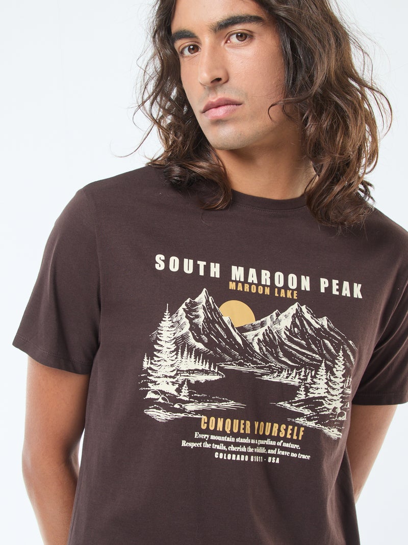 T-Shirt en coton marron Douuod
