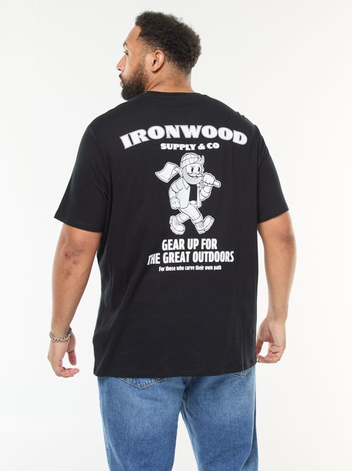 T-shirt imprimé à manches courtes et col rond - Kiabi